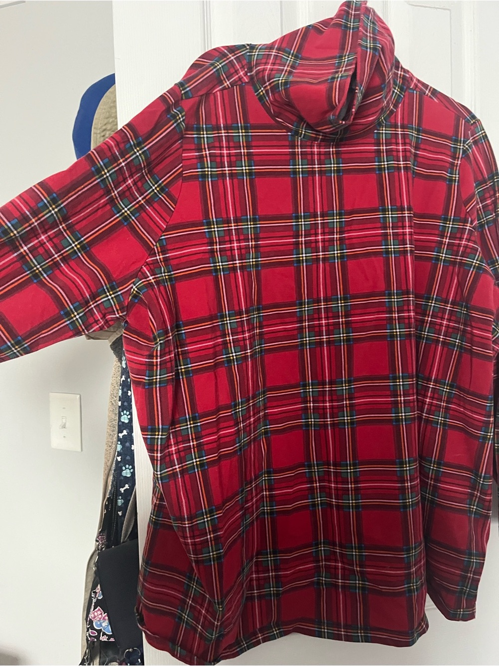 Denim&Co Red Plaid Turtleneck Blouse Perfect Jersey 3X - Picture 2 of 4